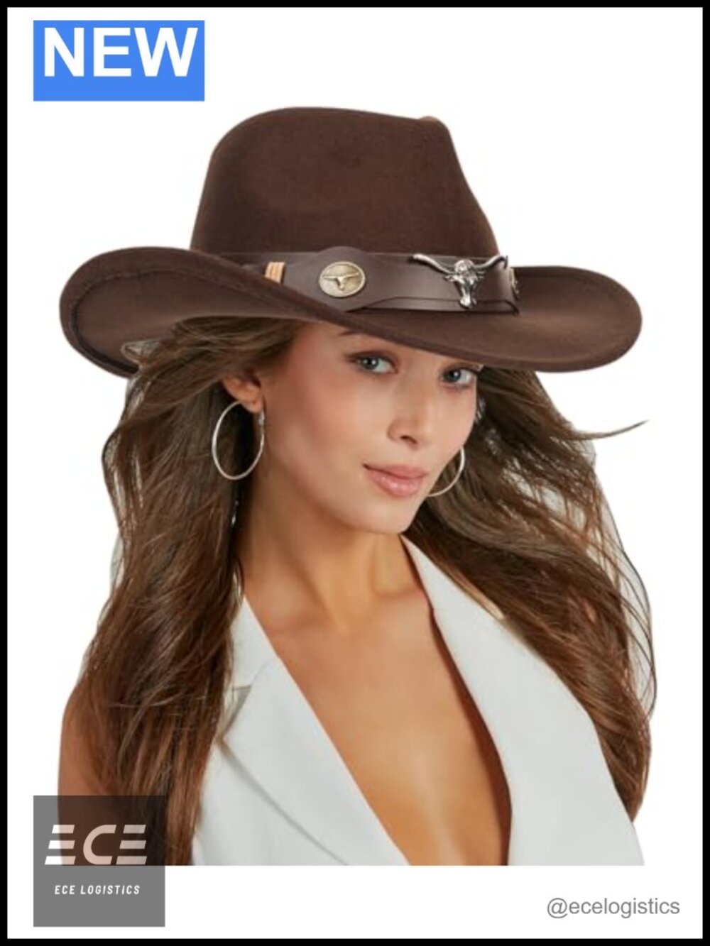 Western Cowboy Hat Wide Brim Felt Fedora Jazz Hat for Women